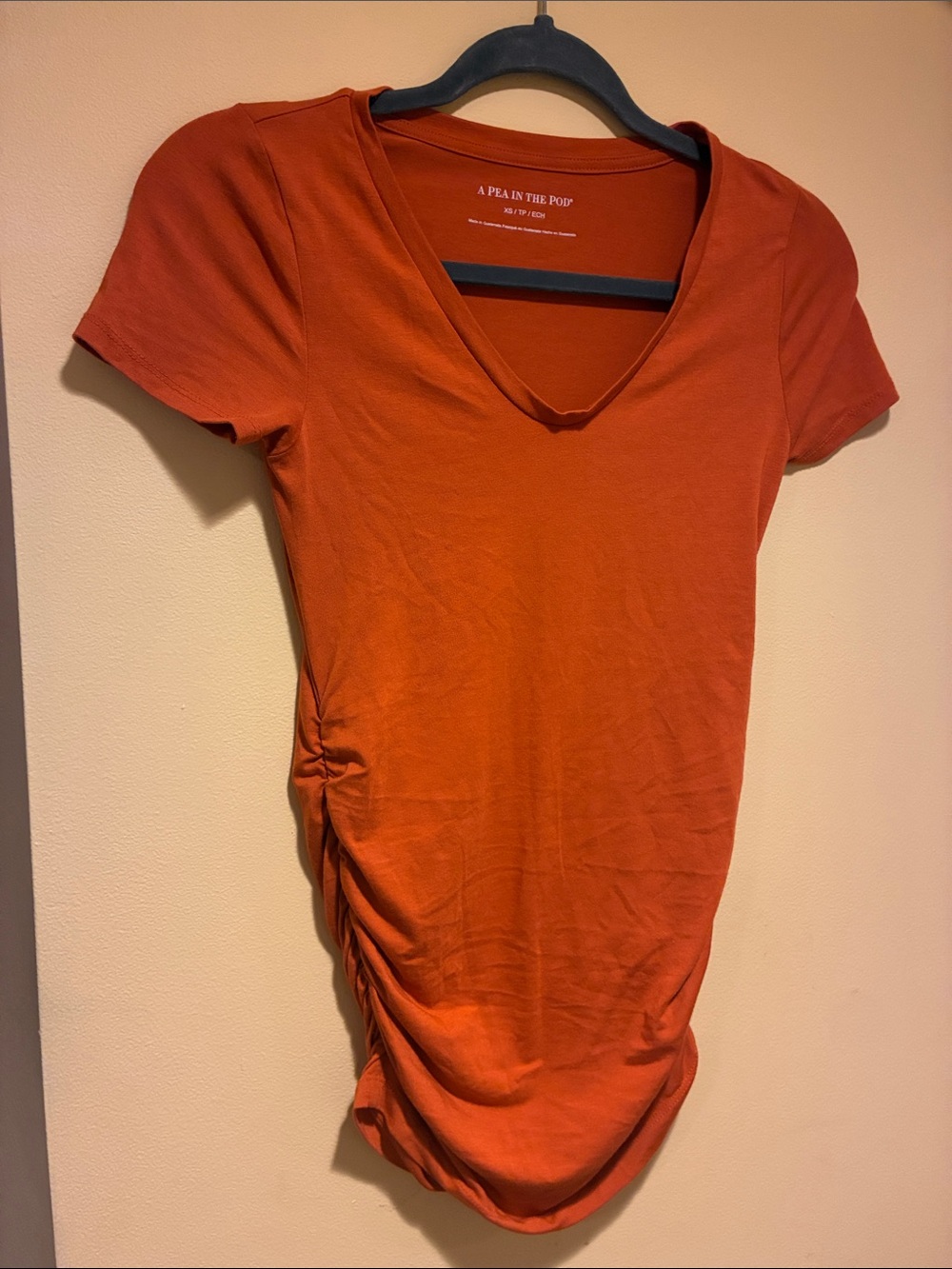 A Pea in the Pod Orange Rust Maternity Tee XS